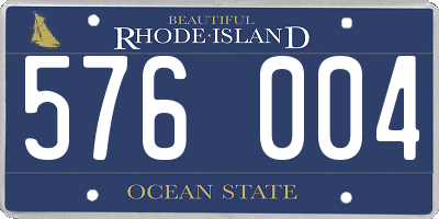 RI license plate 576004