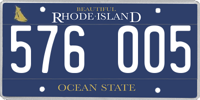RI license plate 576005