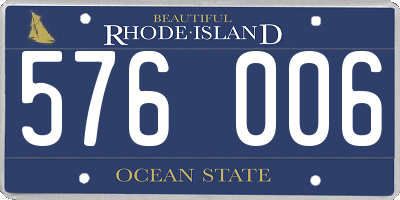 RI license plate 576006