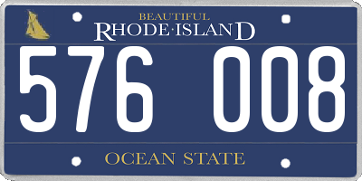 RI license plate 576008