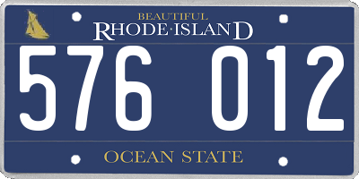 RI license plate 576012