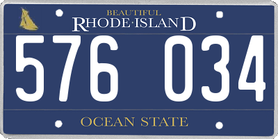 RI license plate 576034