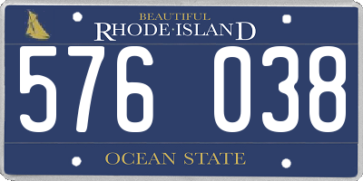 RI license plate 576038