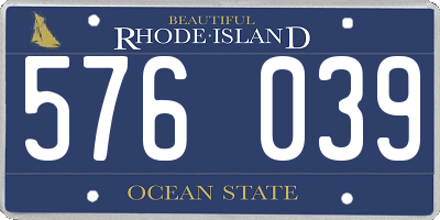 RI license plate 576039