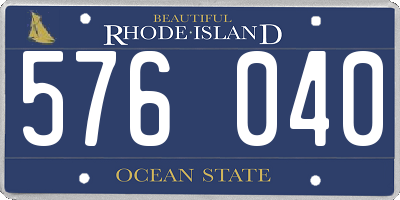 RI license plate 576040