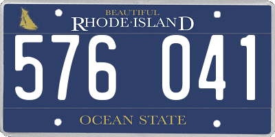 RI license plate 576041