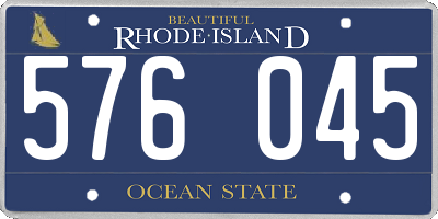 RI license plate 576045