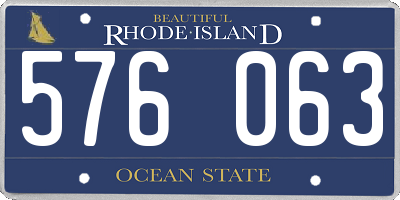 RI license plate 576063