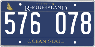 RI license plate 576078