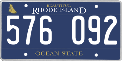 RI license plate 576092