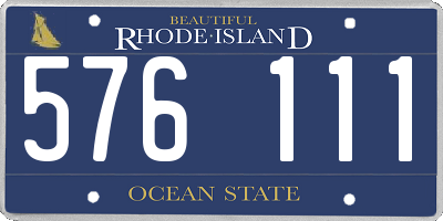 RI license plate 576111