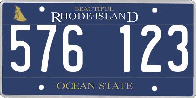 RI license plate 576123