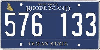 RI license plate 576133