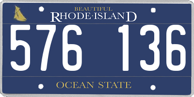 RI license plate 576136