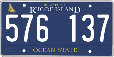 RI license plate 576137