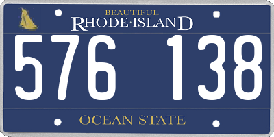 RI license plate 576138