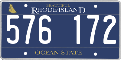 RI license plate 576172