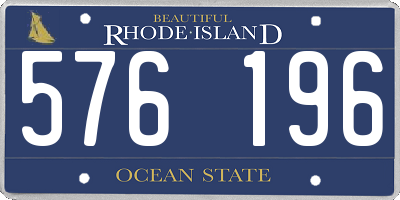 RI license plate 576196