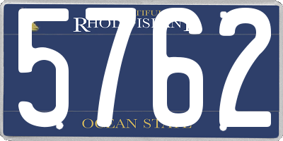 RI license plate 5762