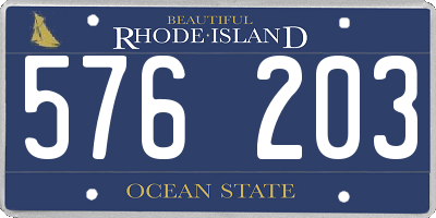 RI license plate 576203