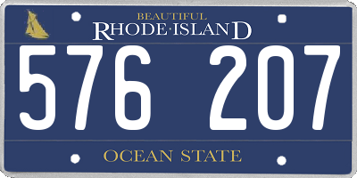 RI license plate 576207