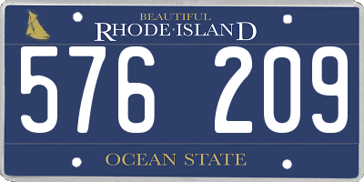 RI license plate 576209