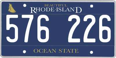 RI license plate 576226