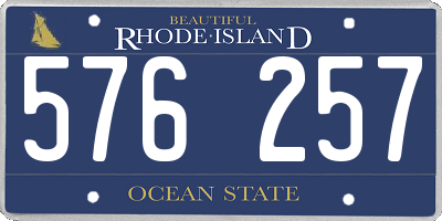 RI license plate 576257