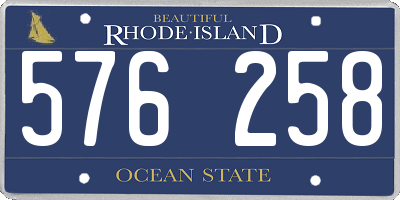 RI license plate 576258