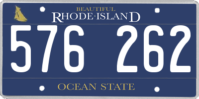 RI license plate 576262
