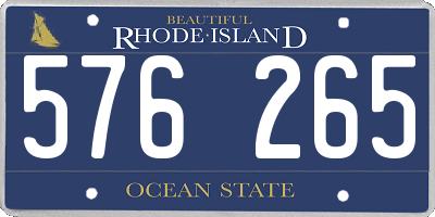 RI license plate 576265