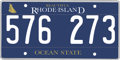RI license plate 576273
