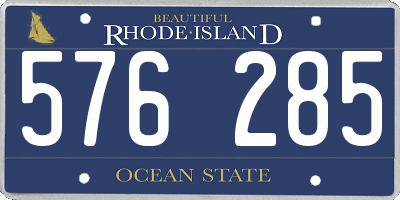 RI license plate 576285