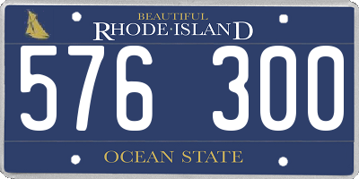 RI license plate 576300