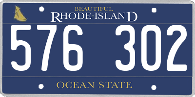 RI license plate 576302