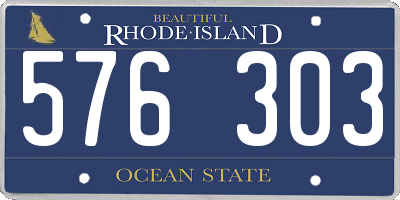 RI license plate 576303