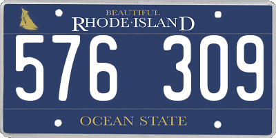 RI license plate 576309
