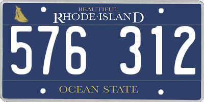 RI license plate 576312