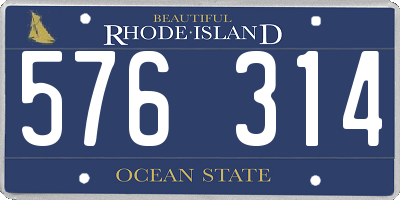 RI license plate 576314