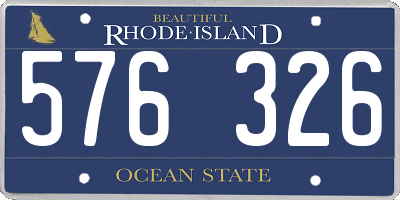 RI license plate 576326