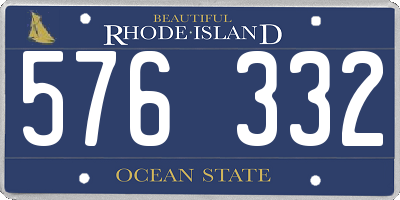 RI license plate 576332