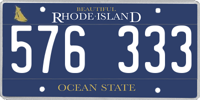 RI license plate 576333