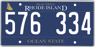 RI license plate 576334