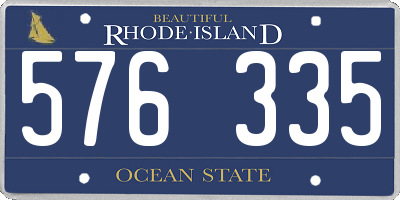 RI license plate 576335