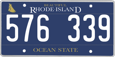 RI license plate 576339