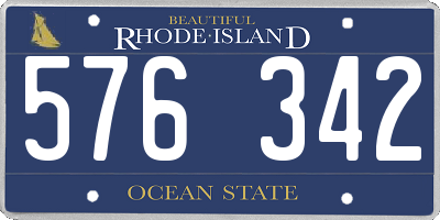RI license plate 576342