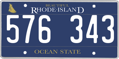 RI license plate 576343