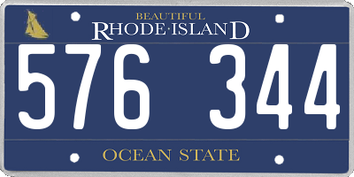 RI license plate 576344