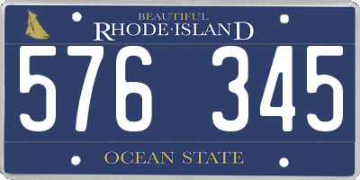 RI license plate 576345