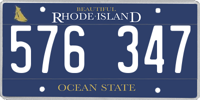 RI license plate 576347